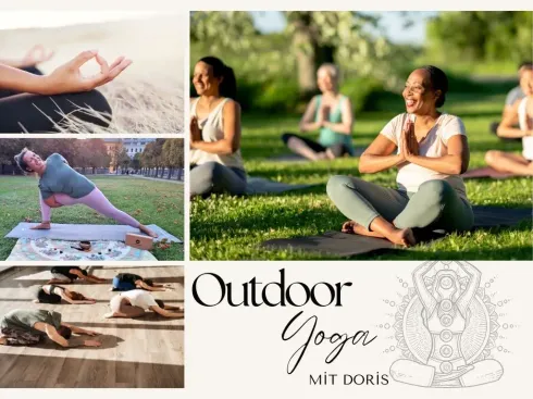 Outdoor-Yoga mit Freunden